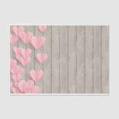 納屋の木にピンクのかわいいハート 薄葉紙 (正面)