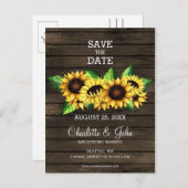 納屋の木のヒマワリの田舎地方 案内ポストカード (正面/裏面)