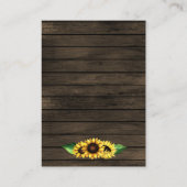 納屋の木のフローラひまわり結婚の素朴 エンクロージャーカード (裏面)