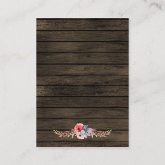 納屋の木のフローララス結婚トの囲いカード エンクロージャーカード (裏面)