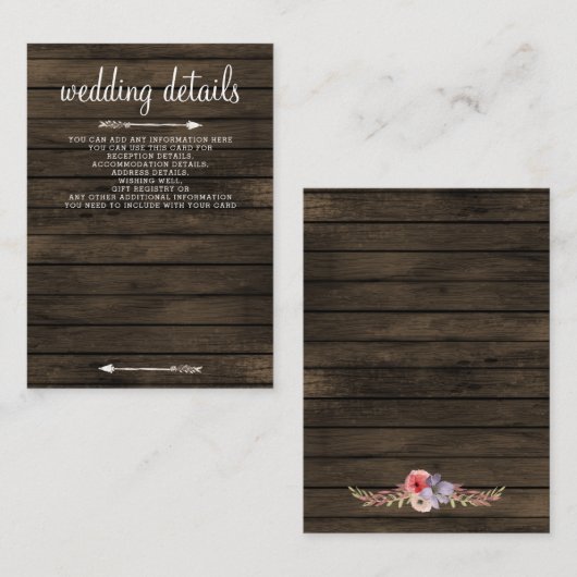 納屋の木のフローララス結婚トの囲いカード エンクロージャーカード (正面/裏面)