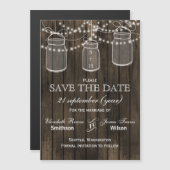 納屋の木のメーソンは日付を保存する マグネット招待状 (正面/裏面)