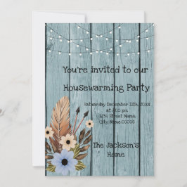 納屋の木のユーカリの新築祝いパーティー 招待状