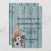 納屋の木のユーカリの新築祝いパーティー 招待状 (正面/裏面)