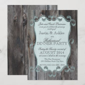 納屋の木の看板 リハーサルディナー パーティー 招待状 (正面/裏面)