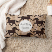 納屋の木製のカウボーイのギフトの国の西部の馬 ランバークッション (ブランケット)