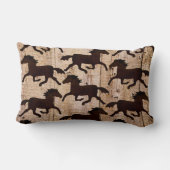 納屋の木製のカウボーイのギフトの国の西部の馬 ランバークッション (裏面)