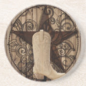 納屋の木製のテキサス州の単独星の西欧諸国の女性のカーボーイ コースター (正面)