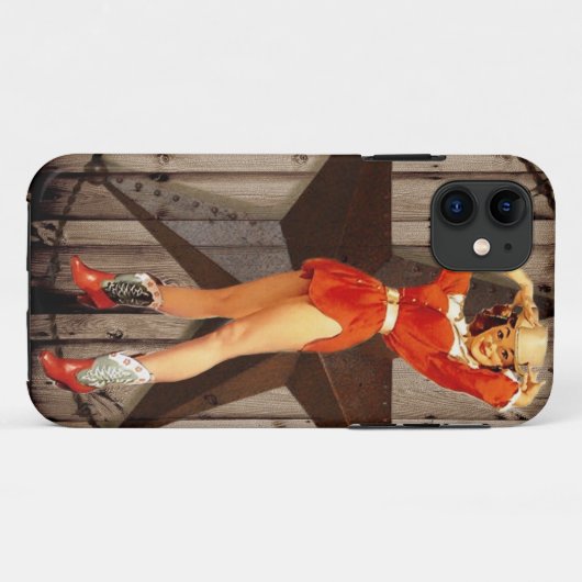 納屋の木製の単独星の西欧諸国の女性のカーボーイ Case-Mate iPhoneケース (裏面(横))