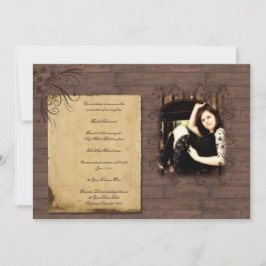 納屋の木製の美しいの卒業の発表 招待状