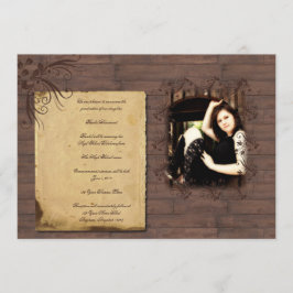 納屋の木製の美しいの卒業の発表 招待状