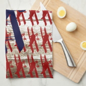 納屋の木製の航空ギフトのヴィンテージの複葉機 キッチンタオル (四つ折り)