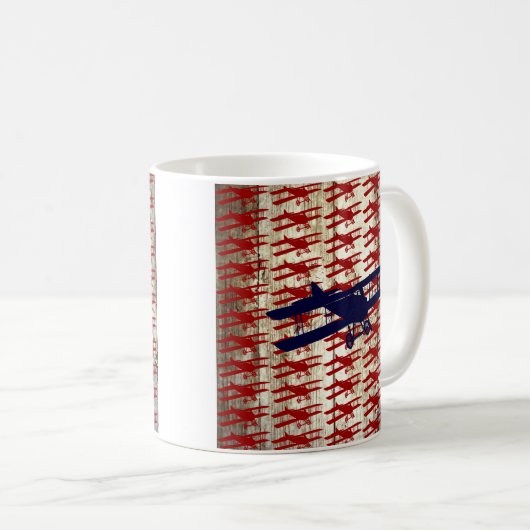 納屋の木製の航空ギフトのヴィンテージの複葉機 コーヒーマグカップ (正面右)