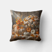 納屋の秋のカボチャとラム クッション (裏面)