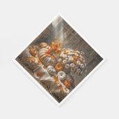 納屋の秋のカボチャとラム スタンダードランチョンナプキン (角)