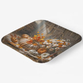 納屋の秋のカボチャとラム ペーパープレート (傾斜あり)