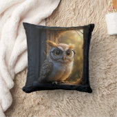 納屋の窓に眼鏡をかけたフクロウ クッション (ブランケット)