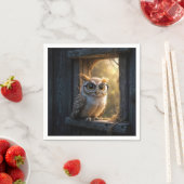 納屋の窓に眼鏡をかけたフクロウ スタンダードカクテルナプキン (インサイチュ)