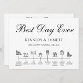 納屋の結婚式の日タイムラインプログラム プログラム (正面/裏面)