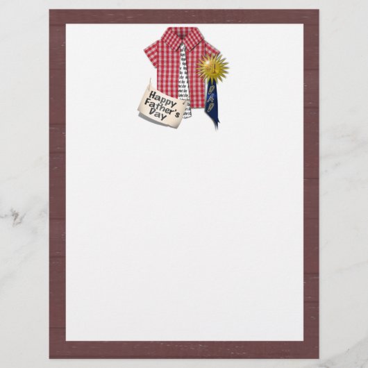 納屋の背景を持つ父の日赤シャツ チラシ (正面)