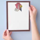 納屋の背景を持つ父の日赤シャツ チラシ (手)