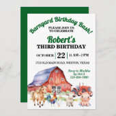 納屋の誕生日パーティー 招待状 (正面/裏面)