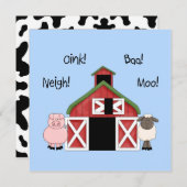 『納屋の誕生日』- 農場をテーマにした招待状 招待状 (正面/裏面)