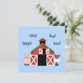 『納屋の誕生日』- 農場をテーマにした招待状 招待状 (スタンド正面)