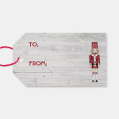 納屋の赤と青のクリスマスくるみ素朴割り ギフトタグ (裏面横)