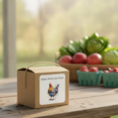 納屋の輝き:水彩の雌鳥、カスタム スクエアシール