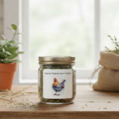 納屋の輝き：水彩画のニワトリ、カスタム スクエアシール