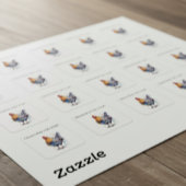 納屋の輝き：水彩画のニワトリ、カスタム スクエアシール