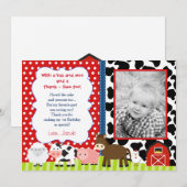 納屋の農場の誕生日お礼のメモカード サンキューカード (正面/裏面)