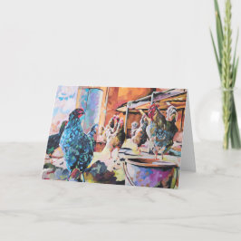 納屋の鶏たち カード