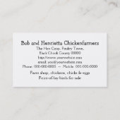 納屋は鶏の卵の名刺を育てました 名刺 (裏面)