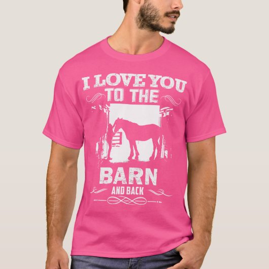 納屋へ、そしてまた戻って 馬好きのための乗馬デザイン Tシャツ (正面)