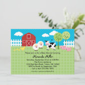 納屋動物のベビーシャワーの招待状 招待状 (スタンド正面)