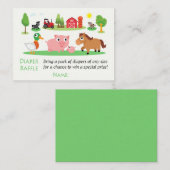 納屋周囲の庭おむつラッフルチケット プレイスカード (正面/裏面)