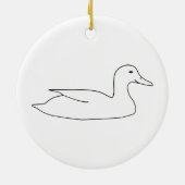 納屋周囲の庭のアヒル セラミックオーナメント (裏面)