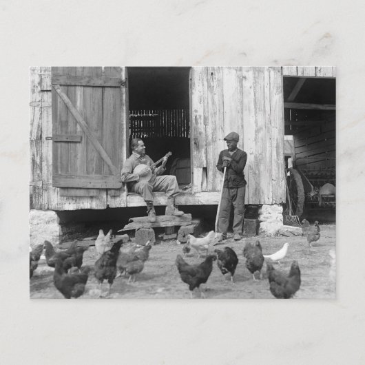 納屋周囲の庭のバンジョーPlayer 1927年 ポストカード (正面)