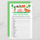 納屋周囲の庭のベビーアニマル名ゲーム (正面/裏面)
