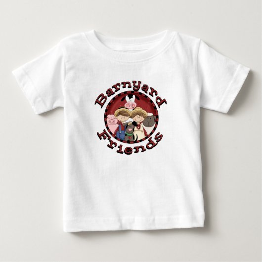 納屋周囲の庭の友人の農場のベビーのTシャツ ベビーTシャツ (正面)