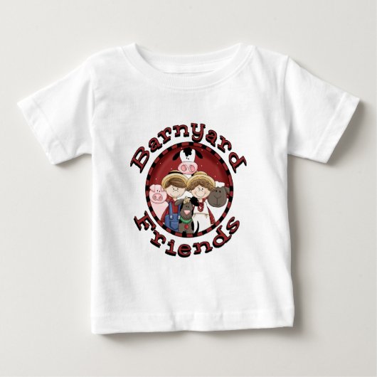 納屋周囲の庭の友人のTシャツおよびギフト ベビーTシャツ (正面)