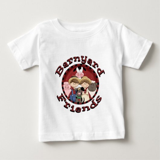 納屋周囲の庭の友人のTシャツおよびギフト ベビーTシャツ (正面)