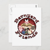 納屋周囲の庭の友人のTシャツおよびギフト ポストカード (正面/裏面)