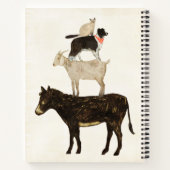 納屋周囲の庭の芽 – ロバ、ヤギ、犬、猫 ノートブック (裏面)