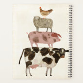 納屋周囲の庭の芽 – 牛、豚、羊、鶏 プランナー手帳 (裏面)