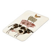 納屋周囲の庭の芽 – 牛、豚、羊、鶏 マグネット (左側)