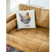 納屋周囲の庭の輝き：水彩Hen クッション