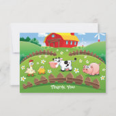 納屋周囲の庭の農場の誕生日のサンキューカード サンキューカード (正面)